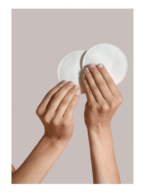 Lot de 6 coussinets d'allaitement lavables en coton Blanc - Kiabi
