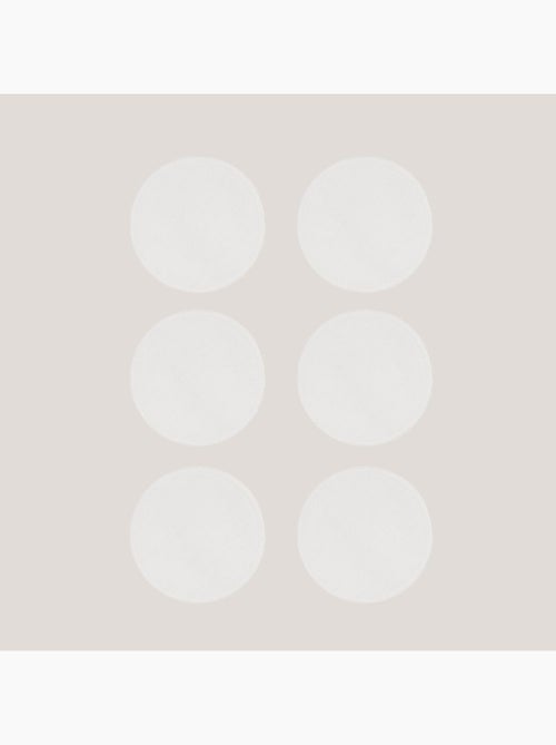 Lot de 6 coussinets d'allaitement lavables en coton Blanc - Kiabi