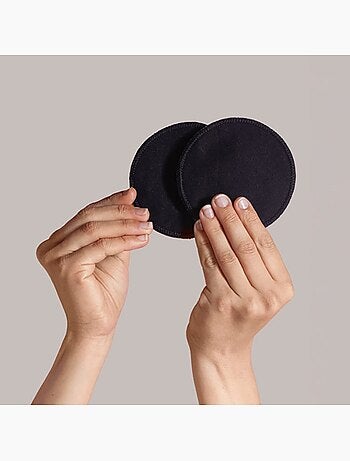 Lot de 6 coussinets d'allaitement lavables en coton Noir