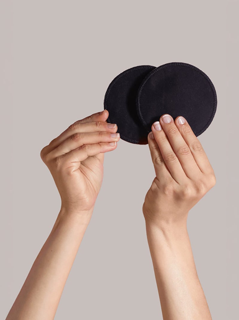 Lot de 6 coussinets d'allaitement lavables en coton Noir Noir - Kiabi