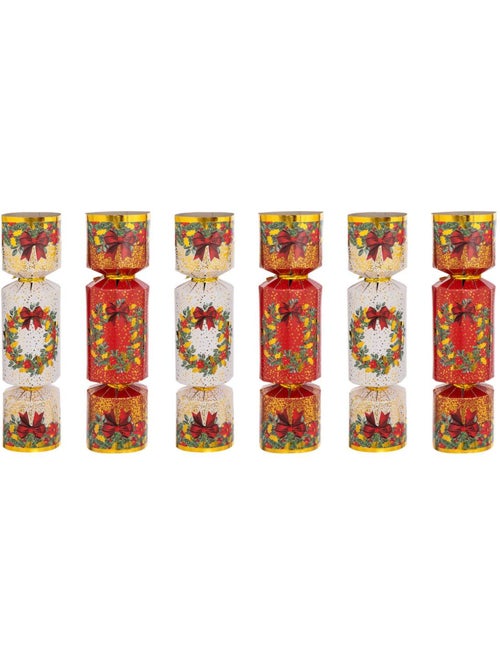 Lot de 6 crackers couronne de noël - Kiabi