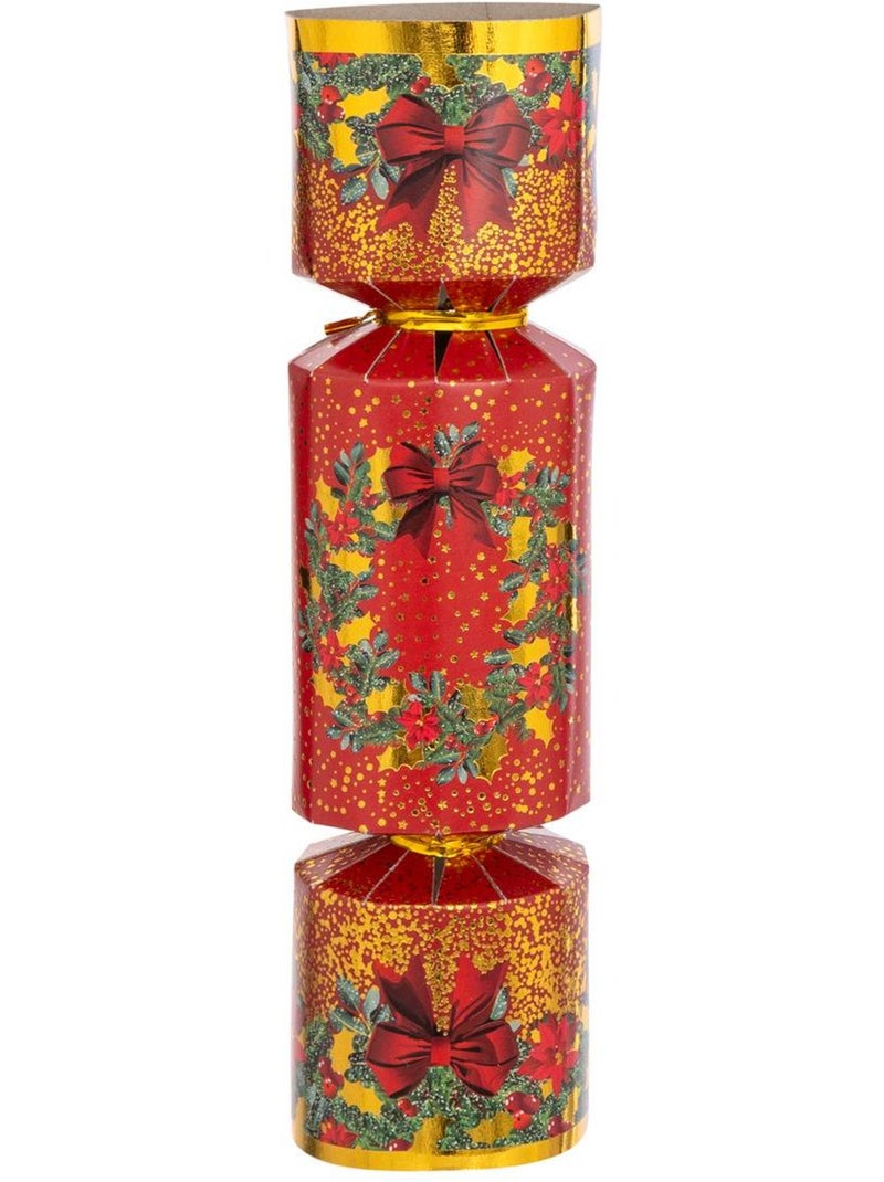 Lot de 6 crackers couronne de noël Rouge - Kiabi