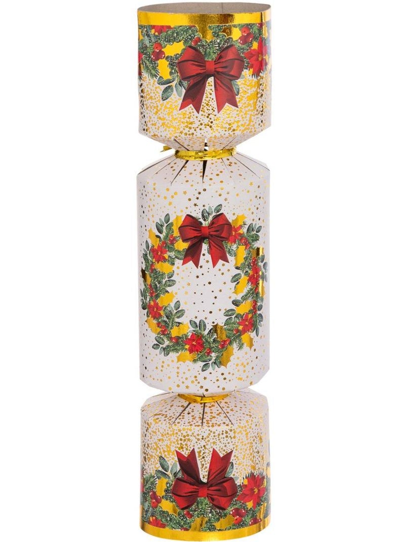 Lot de 6 crackers couronne de noël Rouge - Kiabi