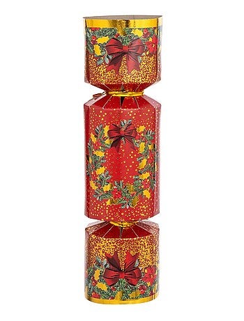 Lot de 6 crackers imprimés Couronne de Noël