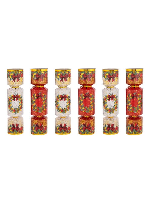 Lot de 6 crackers imprimés Couronne de Noël - Kiabi
