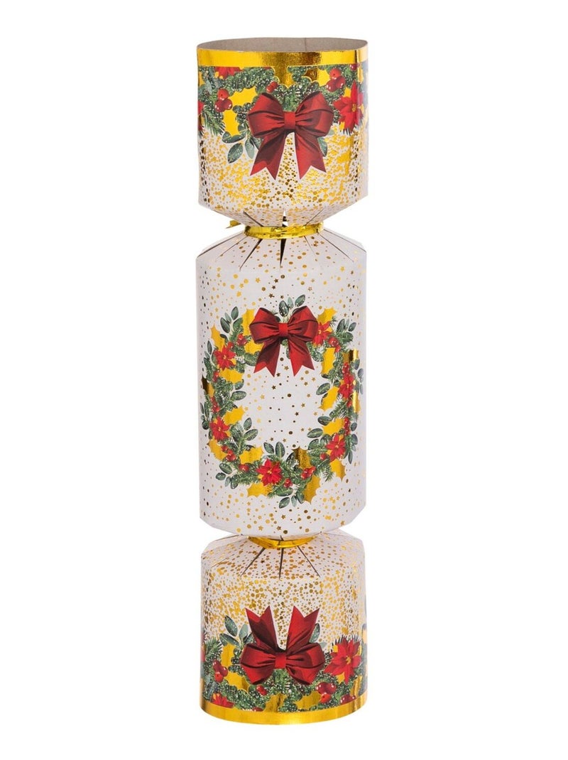 Lot de 6 crackers imprimés imprimé couronne de Noël Rouge - Kiabi