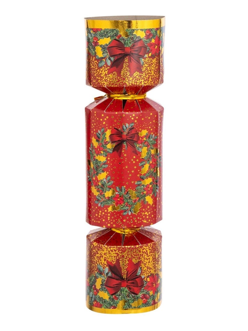 Lot de 6 crackers imprimés imprimé couronne de Noël Rouge - Kiabi