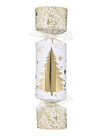 Lot de 6 crackers imprimés sapin de Noël