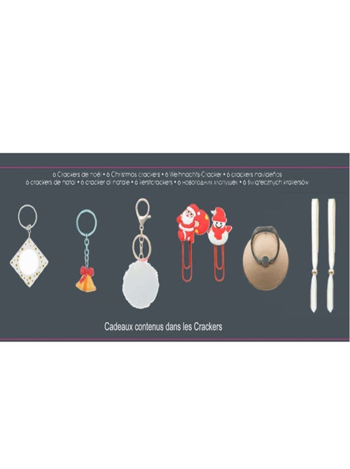 Lot de 6 crackers imprimés sapin de Noël - Kiabi