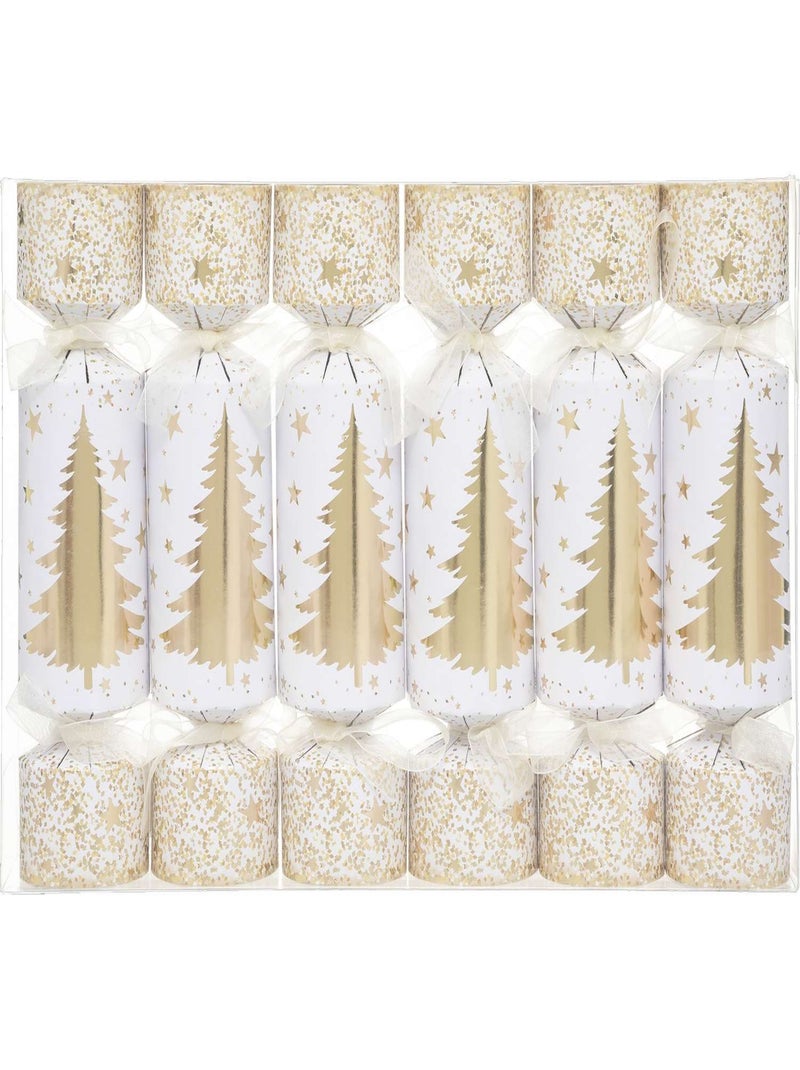 Lot de 6 crackers imprimés sapin de Noël Blanc - Kiabi