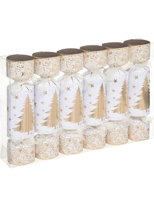 Lot de 6 crackers sapin dorés - Kiabi