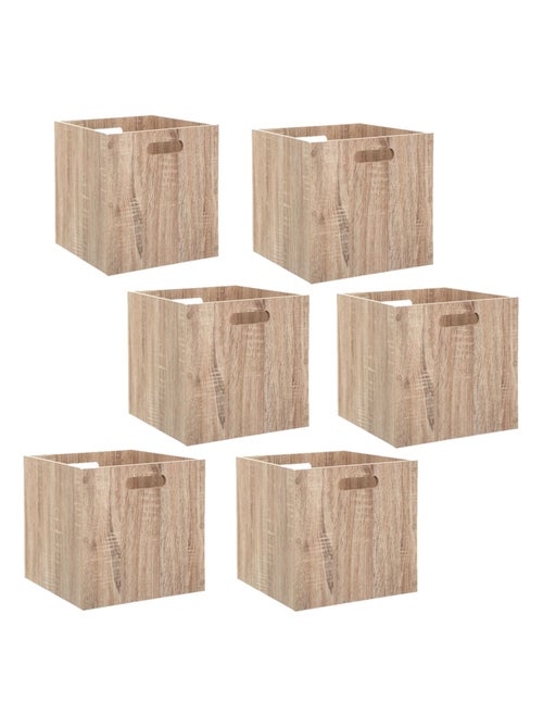 Lot de 6 cubes de rangement effet bois MIX'N MODUL - Kiabi