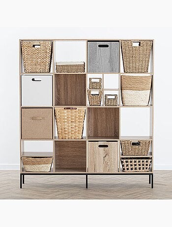Lot de 6 cubes de rangement effet bois MIX'N MODUL