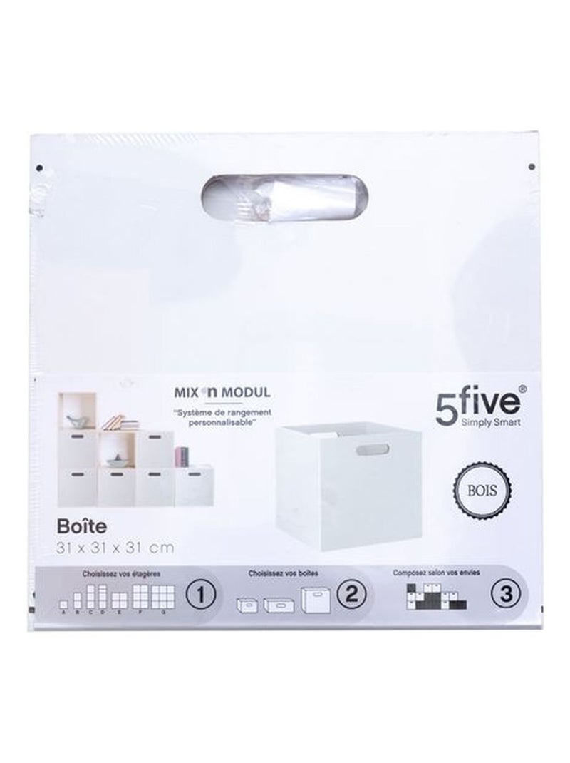 Lot de 6 cubes de rangement effet bois MIX'N MODUL Blanc - Kiabi