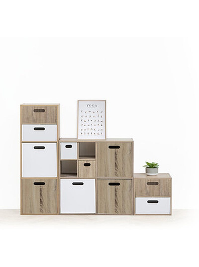 Lot de 6 cubes de rangement effet bois MIX'N MODUL Blanc - Kiabi