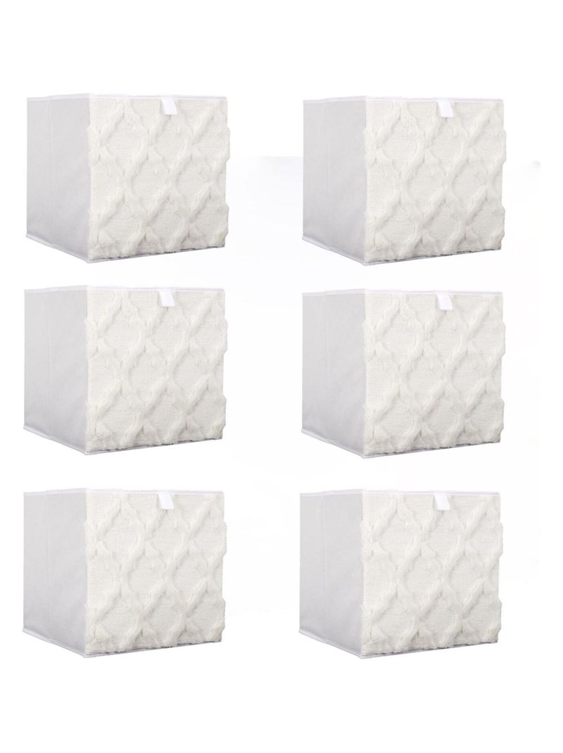 Lot de 6 cubes de rangement pliable losange Beige - Kiabi