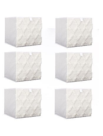 Lot de 6 cubes de rangement pliables avec tissu texturé