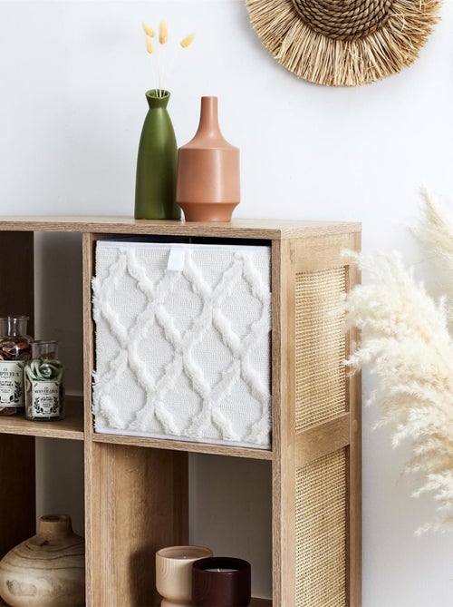 Lot de 6 cubes de rangement pliables avec tissu texturé - Kiabi
