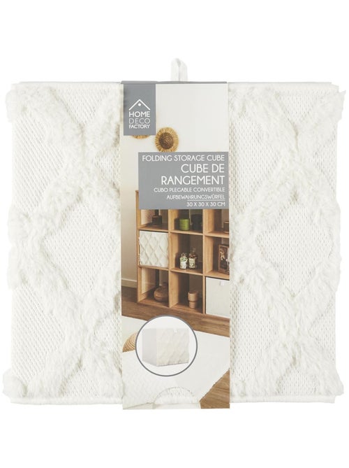Lot de 6 cubes de rangement pliables avec tissu texturé - Kiabi