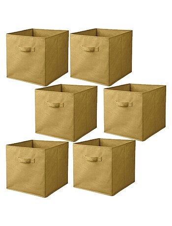 Lot de 6 cubes de rangement pliables en tissu avec poignées