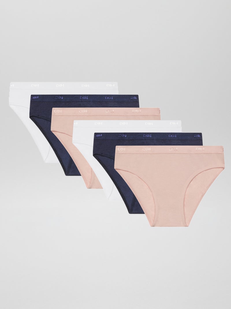 Lot de 6 culottes 'Dim' Blanc/bleu/rose - Kiabi