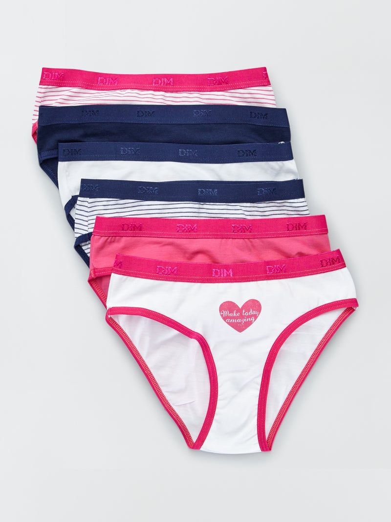 Lot de 6 culottes 'DIM' Rose/marine - Kiabi