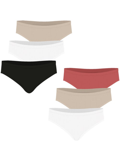 Lot de 6 culottes femme Ecopack Basic Athena - Kiabi