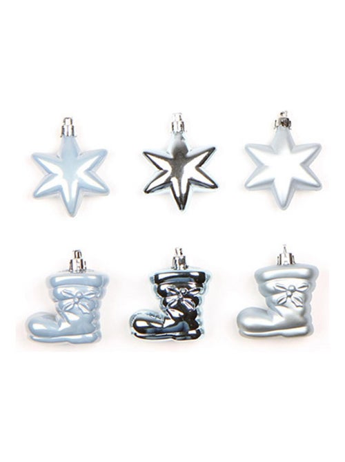 Lot de 6 décorations de noël en forme de botte bleu ciel - Kiabi Lot de 6 décorations de noël en forme de botte bleu ciel - Kiabi