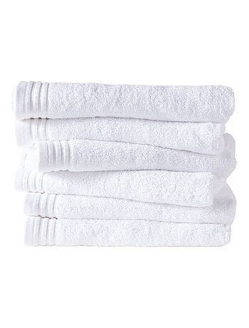 Lot de 6 draps de bain coton uni BATHROOM