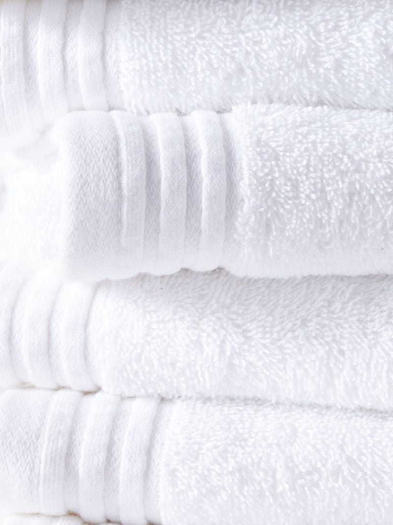 Lot de 6 draps de bain coton uni BATHROOM Blanc - Kiabi