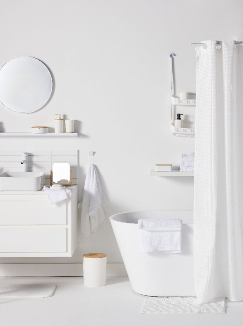 Lot de 6 draps de bain coton uni BATHROOM Blanc - Kiabi