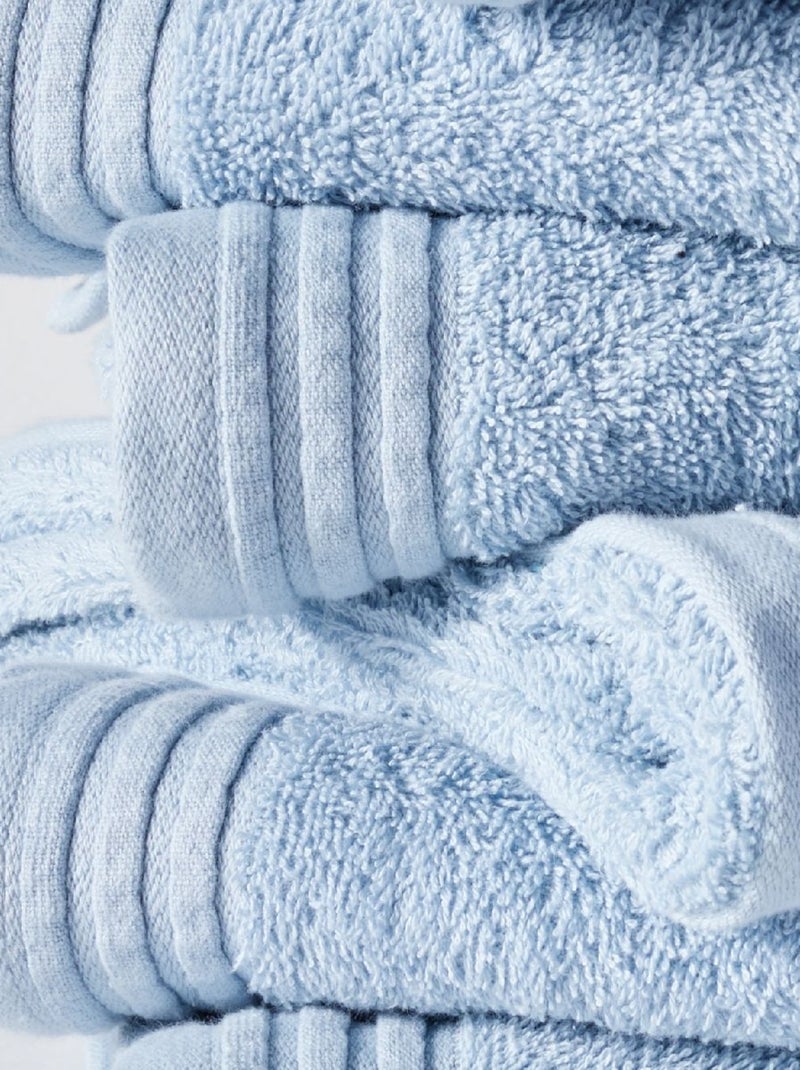 Lot de 6 draps de bain coton uni BATHROOM Bleu - Kiabi
