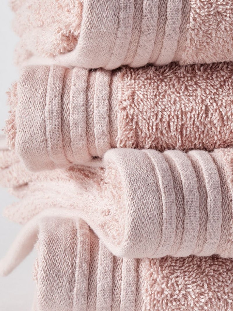Lot de 6 draps de bain coton uni BATHROOM Rose - Kiabi