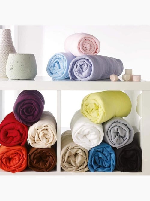 Lot de 6 draps housses - 90x190cm - 100% coton 57 fils/m² - bonnet 23 cm - multicolore - Kiabi