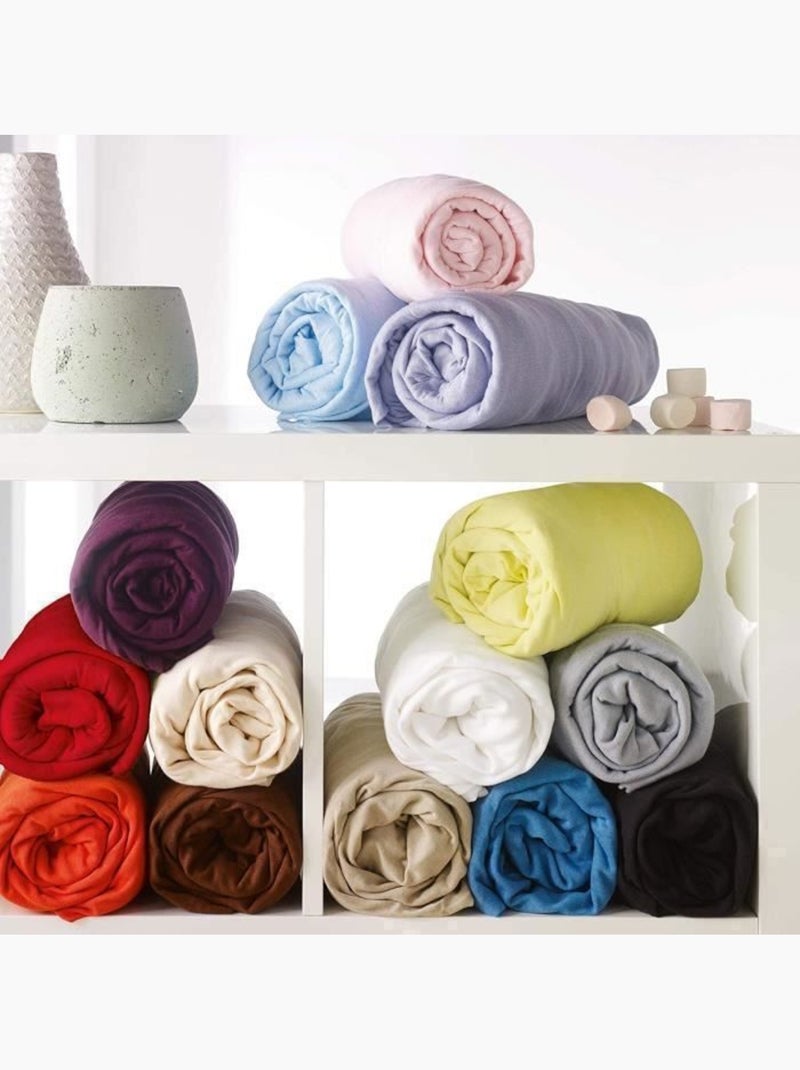 Lot de 6 draps housses - 90x190cm - 100% coton 57 fils/m² - bonnet 23 cm - multicolore Multicolore - Kiabi