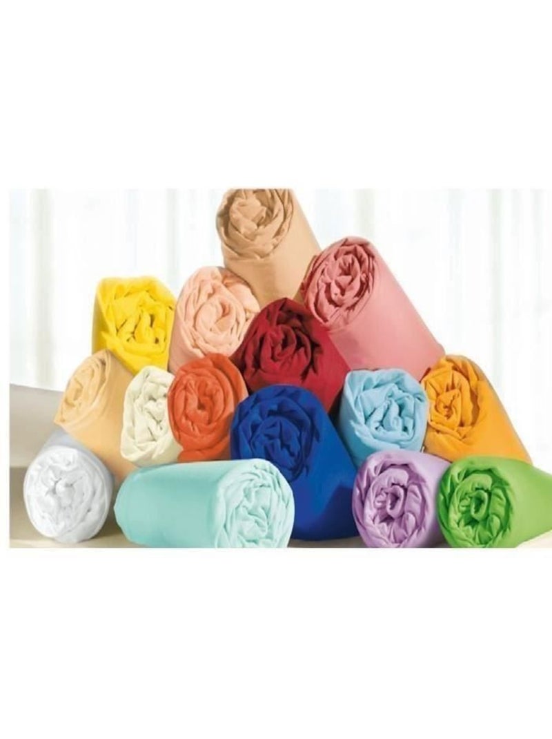 Lot de 6 draps housses - 90x190cm - 100% coton 57 fils/m² - bonnet 23 cm - multicolore Multicolore - Kiabi