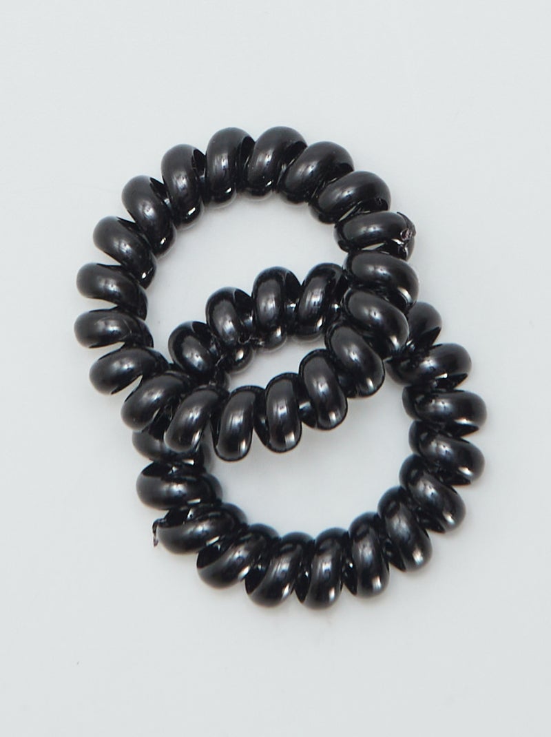 Lot de 6 élastiques tortis Noir - Kiabi