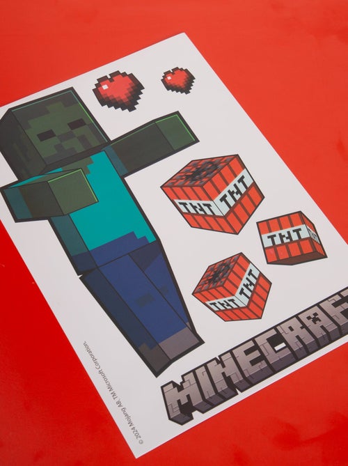 Lot de 6 feuilles d'autocollants muraux faciles à retirer Minecraft ROBA - Kiabi