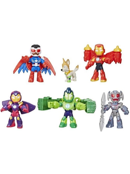 Lot de 6 figurines articulées 7,5 cm - iron man - hasbro, marvel - Kiabi