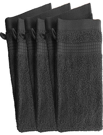 Lot de 6 Gants de Toilette - 100% Coton - 450 gr/m2