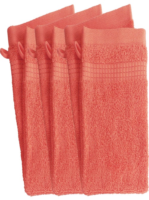 Lot de 6 Gants de Toilette  -  100% Coton - 450 gr/m2 - Kiabi