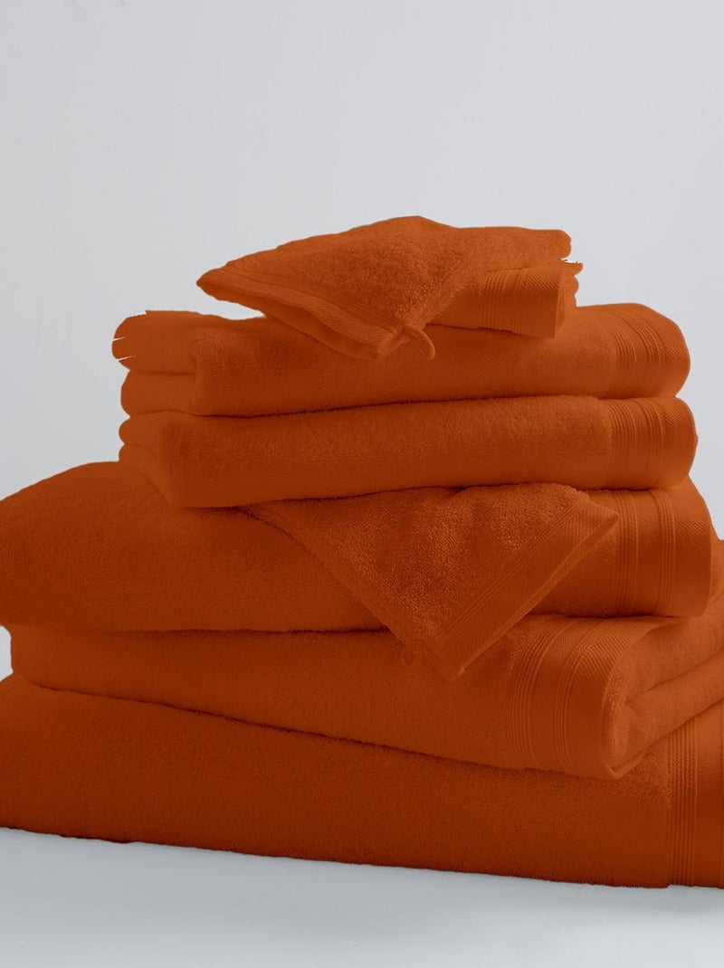 Lot de 6 Gants De Toilette Unis et Colorés Orange - Kiabi