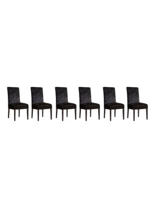 Lot de 6 Housses de chaise velours Noir