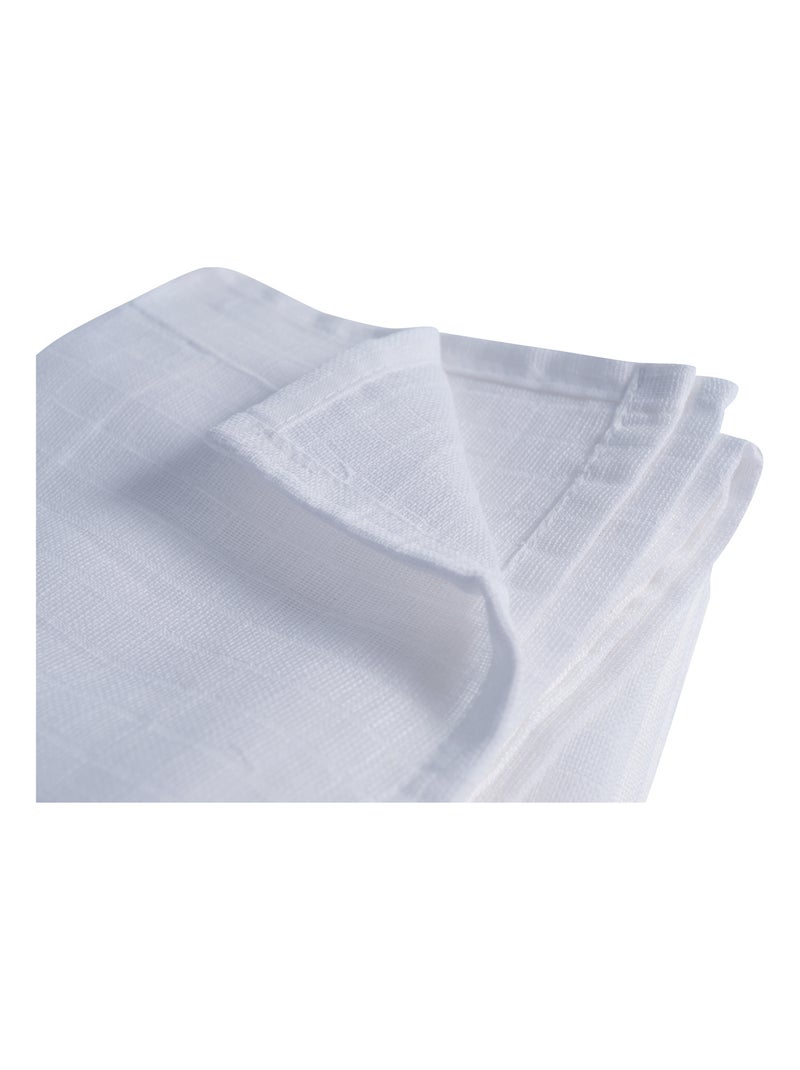Lot de 6 langes carré Blanc - Kiabi