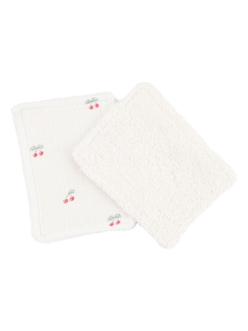 Lot de 6 lingettes lavables Cerise Blanc - Kiabi