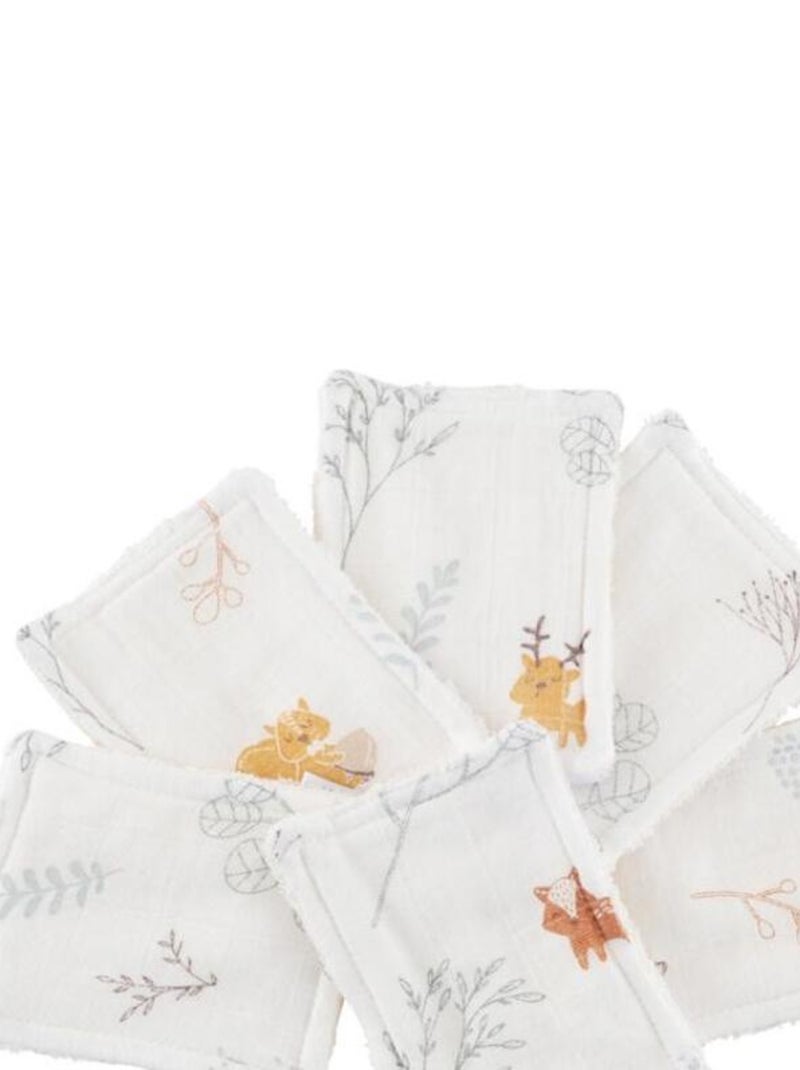 Lot De 6 Lingettes Lavables Dream Forest ( 8 X 11 Cm) Ecru - Kiabi