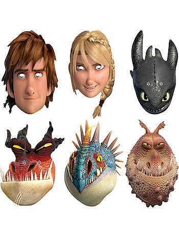Lot de 6 Masques Dragon Dreamworks