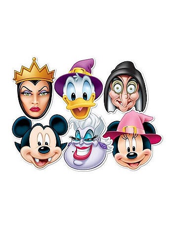 Lot de 6 masques en carton Disney Fête d'Halloween Mickey Vampire