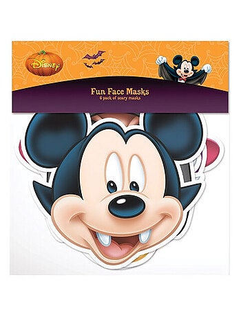 Lot de 6 masques en carton Disney Fête d'Halloween Mickey Vampire