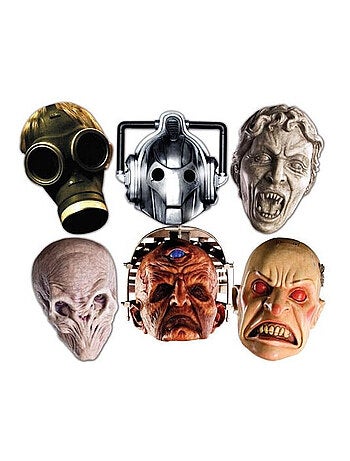 Lot de 6 masques en carton Monstre Halloween DOCTOR WHO